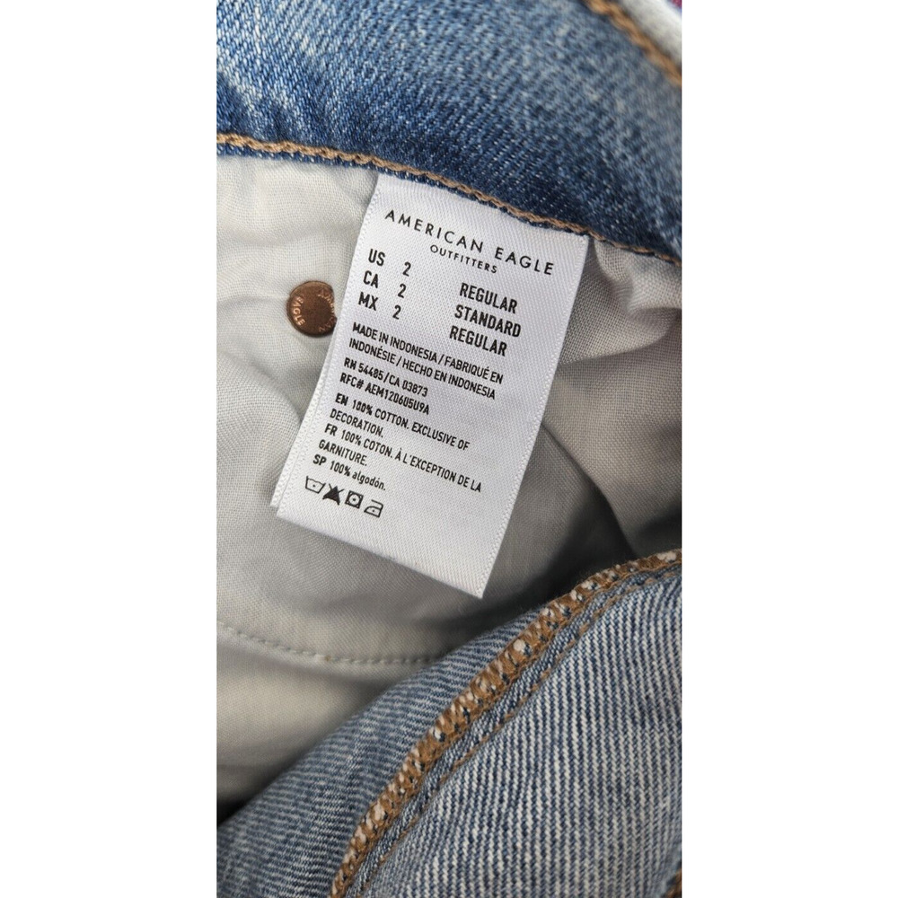 American Eagle Jeans Womens 26 Baggy Jean Comfort Stretch US 2 Med Wash NWT - Picture 10 of 10